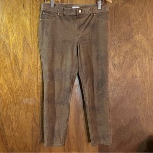 CHICO’S Faux Leather Brown Pants Sz 1 (8)